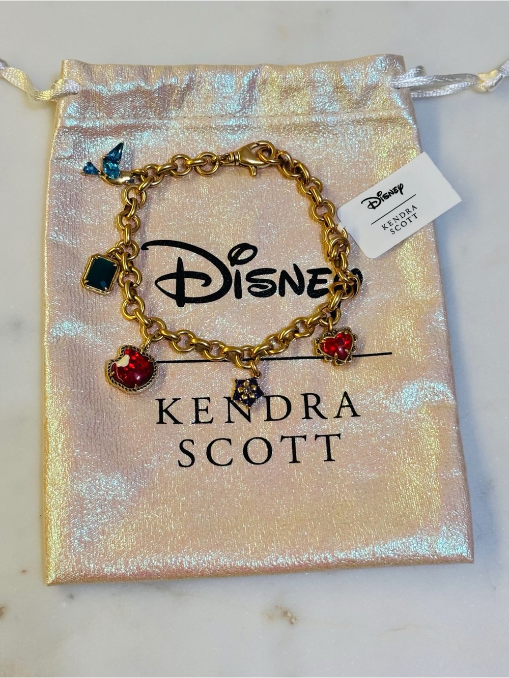 Kendra x Disney Scott Gold Charm Bracelet NWT & Dusty